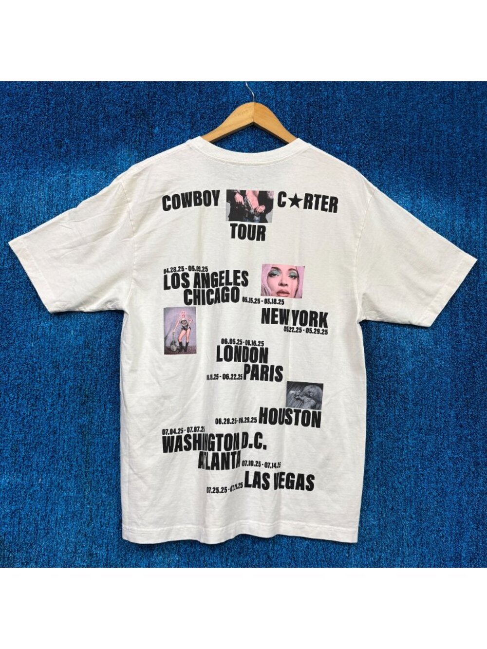 Beyoncé Cowboy Carter Tour Beige T-Shirt Size Large
